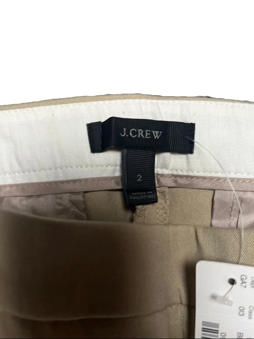 J.Crew Martie Women's Khaki Dress Pants Size 2 NWT Career Office MSRP $89.50